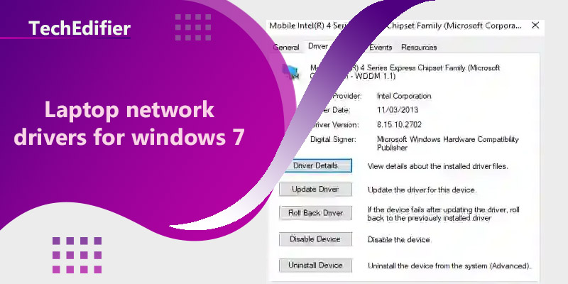 Laptop network drivers for windows 7